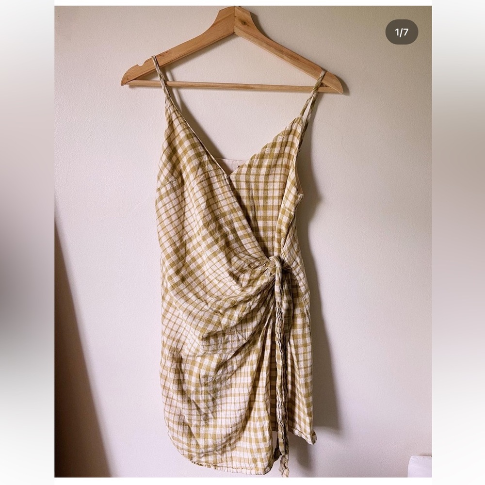 Free People Gingham Tie Dress